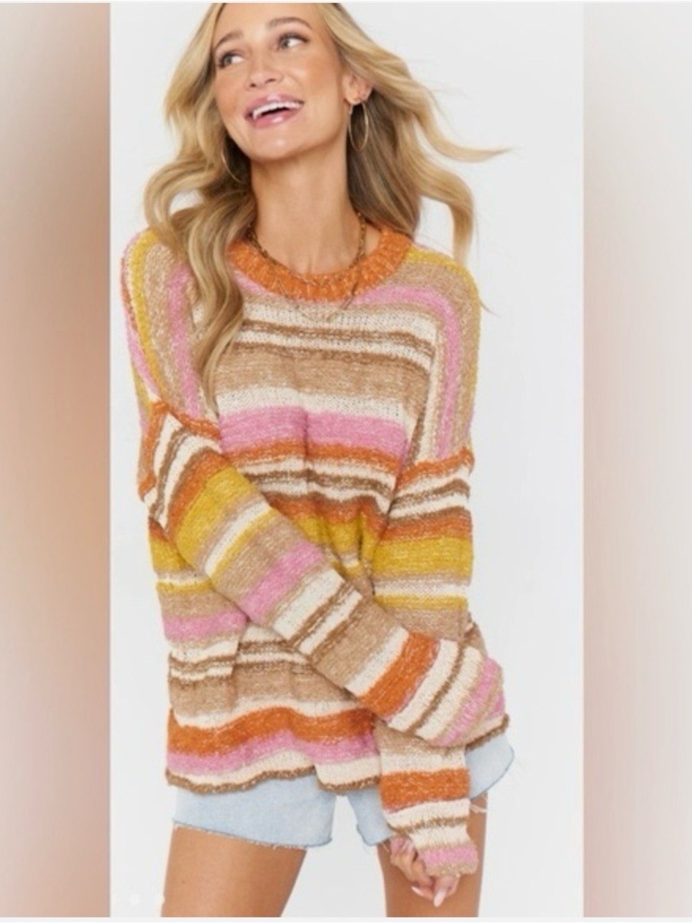 Show Me Your MuMu | Sue Cuffed Sweater Fall Stripe Knit Size Small